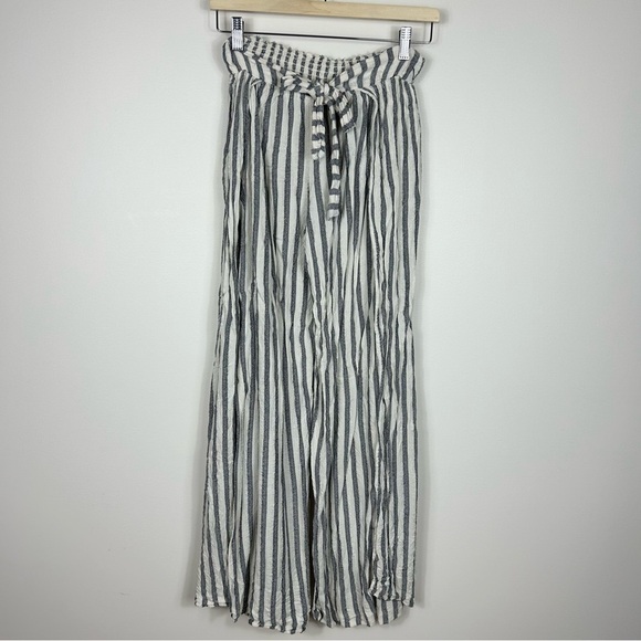 Becca By Rebecca Virtue Gateway Cover-up Swim Pant Wide Split Leg Gray Stripe M - Picture 5 of 10